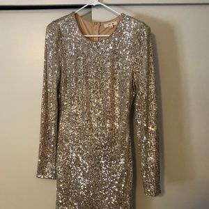NWOT Vici Collection Gold Sequin Dress - Large